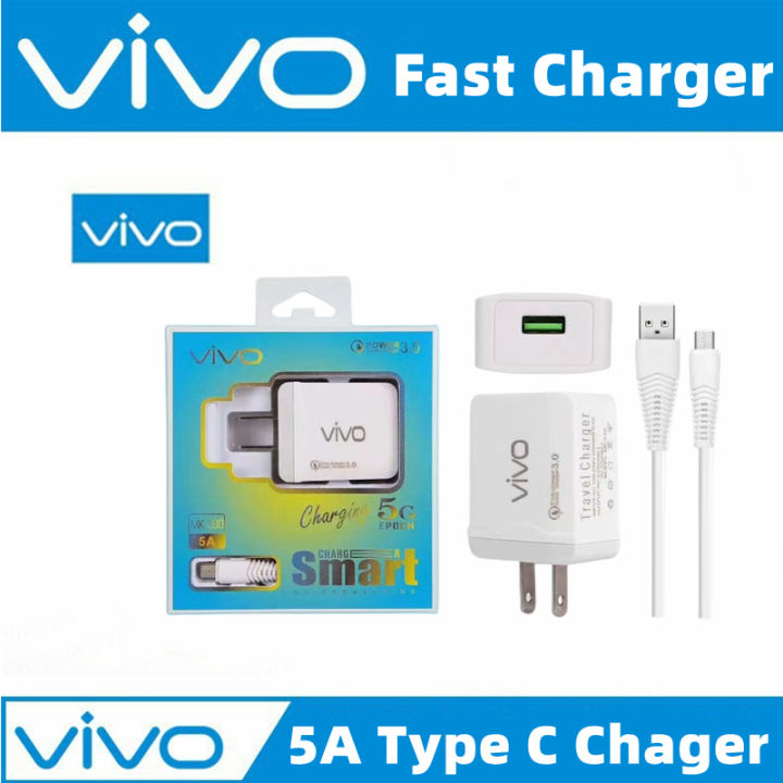 Vivo Fast Charger 5A High Quality 2in1 Complete Set Cable