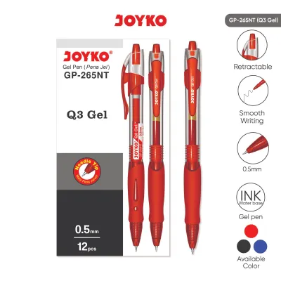 JOYKO Pulpen Gel 1 Pack GP-265NT Q3 Gel 0.5mm Isi 12 Pcs