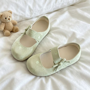 Free Shipping Round-Toe Shallow-Cut Cat Paw Print WomenS Flats 2026 Autumn New Collection Color-Blocked Design Low-Top Casual Flat Shoes