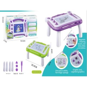 Papan tulis Meja Belajar Anak Gambar Magnetik Portable Anak Lukisan Seni Mewarnai - Papan Tulis Gambar Anak