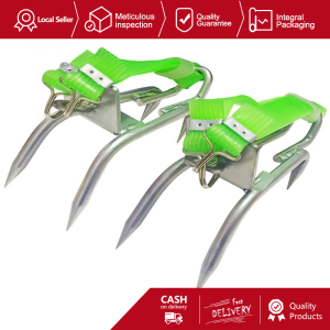 Stainless Steel Tree Climbing Spike Set Safety Belt Gear Adjustable Lanyard Professional Tools