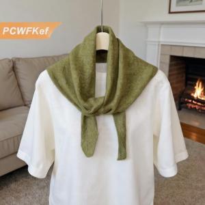 【PCWFKef】 Hàn Quốc Phong Cách Len Dệt Kim Tam Giác Khăn Phụ Nữ Headscarf Dệt Kim Khăn Đa Chức Năng Ấm Áp Dệt Kim Khăn