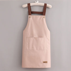 Kitchen Apron Hang Neck Sleeveless Waterproof Oilproof Kitchen Apron Coffee Shop Restaurant Work Apron Salon Bib Tools