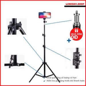 Giá đỡ điện thoạiGậy chụp ảnh Cây livestream điện thoại 3 chân có kẹp điện thoại hỗ trợ chụp ảnh quay video