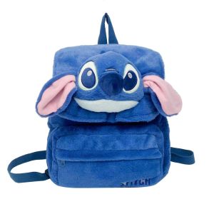 XEANG Dung lượng lớn Ba lô nhung Stitch Anime Bông PP Túi đeo chéo búp bê nhồi bông Stitch Dễ thương Cặp học sinh Túi đeo vai đôi hình búp bê hoạt hình Đứa trẻ