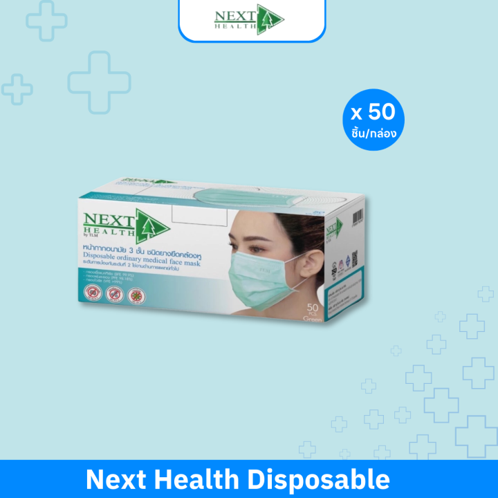 Next Health Disposable Medical Mask หน้ากากอนามัย เกรดการแพทย์ 3 ชั้น ...