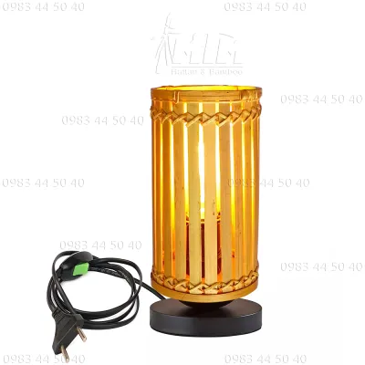 Đèn tre trang trí đèn ngủ tre 2 lớp tròn dài.
