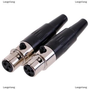 [COD] Laogeliang 1PC Mini XLR 3 4 PIN ปลั๊กตัวเมียขนาดเล็ก XLR Audio Microphone Connector for MIC
