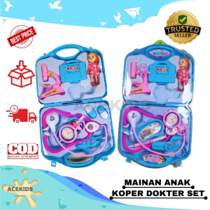 Mainan Anak Cewe Peralatan Dokter Koper Set Edukasi