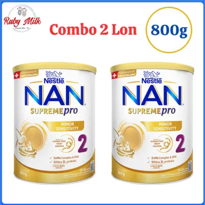 Combo 2 Lon Sữa NAN SUPREME PRO số 2 800g (12-24 tháng)
