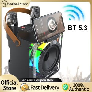 Portable Bluetooth Karaoke Microphone with Dual Microphones Wireless Stereo Sound for Home Entertainment