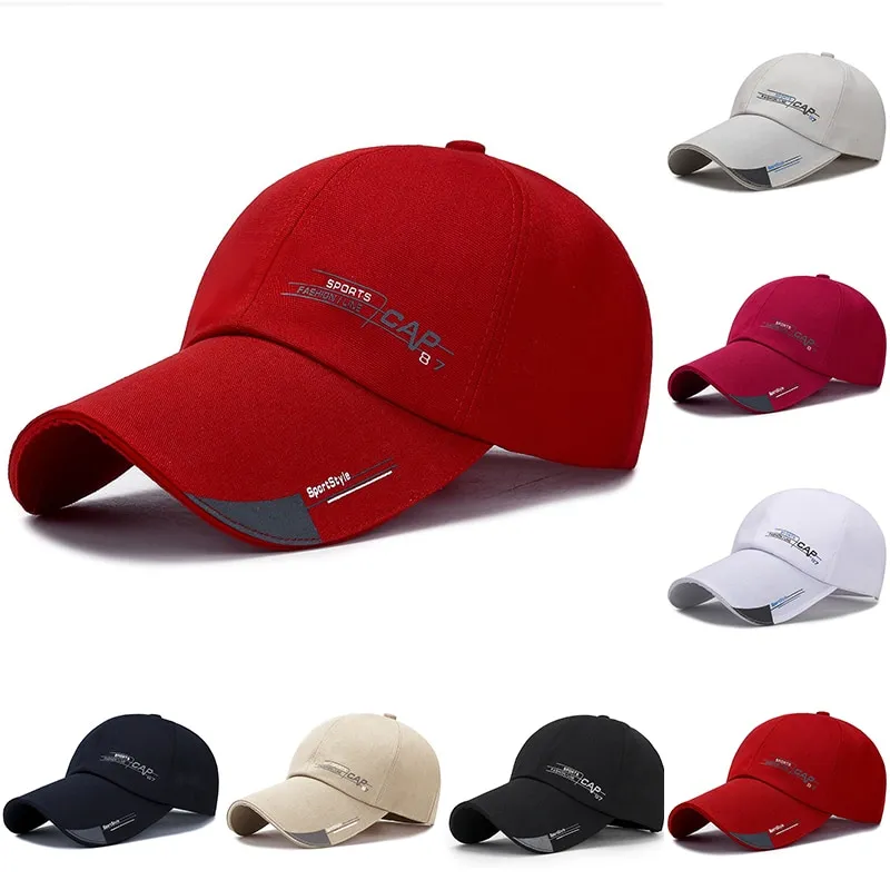 2022 Sports Cap Mens Hat For Fish Outdoor Fashion Line Baseball Cap Long  Visor Brim Shade Snapback Sun Hat Bone Gorras Casquette