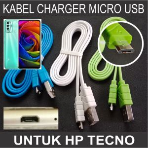 Sambungan Kabel Casan Mikro USB untuk HP Tecno Spark 9 8 7 6 Pop 5 4 3 2 1 Colokan Charger Micro