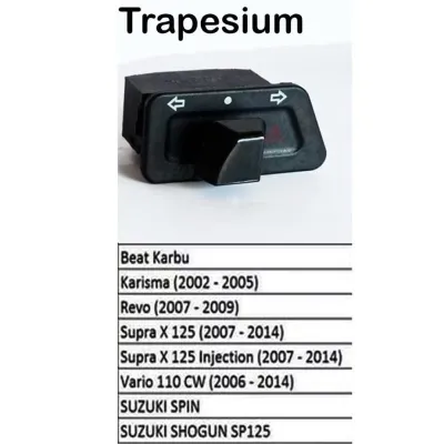 PAKET SAKLAR HAZARD + FLASER SEN CR7 TRAPESIUM 30MM 34MM VARIO BEAT KARBU BEATFI SUPRA125 SCOOPY