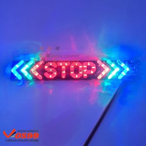 LAMPU LED TULISAN STOP 20 CM RGB (RUNNING SEN KIRI DAN SEN KANAN ) BISA UNTUK MOTOR DAN MOBIL DC 12V UNIVERSAL - IP68 WATERPROOF