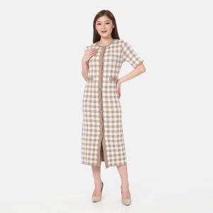 MKY CLOTHING MIDI DRESS RAJUT MOTIF KOTAK-KOTAK