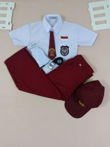 SETELAN SERAGAM MERAH PUTIH SD LAKI PENDEK PANJANG KELAS 1-6 KOMPLIT