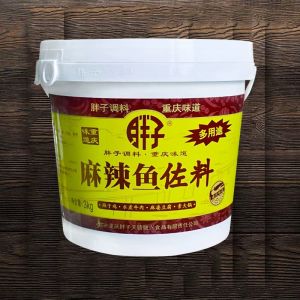 Spicy Fish Seasoning 重庆胖子麻辣鱼佐料3kg桶水煮多用途餐饮大包装火锅料烤鱼调料
