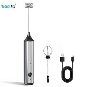 Handheld Electric Foam Maker Stainless Steel Detachable Whisk Drink Mixer Foamer 3 Speed Adjustable for Matcha Lattes Cappuccino [Vodool Official Center]