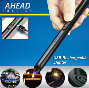 USB Rechargeable Electric Lighter - Windproof Flameless Eco-Friendly for Candles BBQ and Outdoor Use