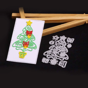 โลหะที่ตัดลายกระดาษต้นคริสต์มาสแบบทำมืออัลบั้มสมุดภาพแม่แบบกระดาษแม่พิมพ์ตกแต่งลายนูน