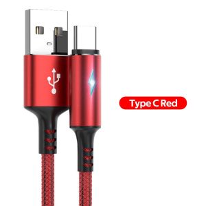 5A Nylon Fast Charging Cable LED Lighting Cable Data Transmission Micro Usb Cable For OPPO Xiaomi Samsung S20 S7 S8 HTC Vivo Andriod Phone