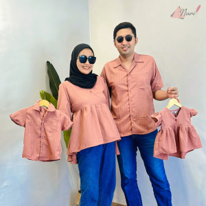 Baju Kemeja Sarimbit Couple Keluarga - Zenna Series By Nuriariya.id