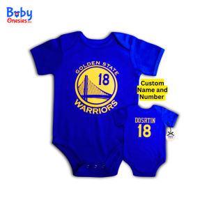 Baby Onesies PH Basketball-Inspired Baby Jersey Outfit – Blue & Yellow Sports Fan Baby Onesie