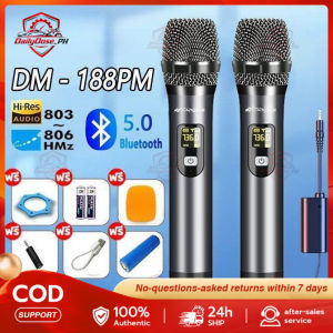 2PCS Wireless Microphone Bluetooth UHF For Videoke Dual Handheld Rechargeable For Karaoke