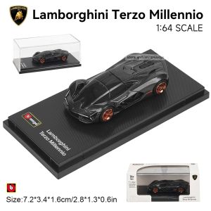 2026 Bburago 1:64 Lamborghini Terzo Millennio Countach LPI800-4 Car Toy Acrylic Dust Cover Boys Christmas Gift Die Casting Model