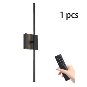 Wireless Rechargeable Sconce with Remote Control Battery Powered Touch Switch Black Wall Mounted Lamp Bedroom Hallway Living Room Indoor Lighting Fix