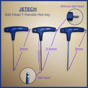 Ready Stock in SG. JETECH Ball Head T-Handle Hex key set 2mm  2.5mm  3mm. Length is 100mm