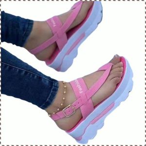 Womens Sandals Abrasion Resistance Large Size Increase Height Sloping Heel Applicable Scenes Summer