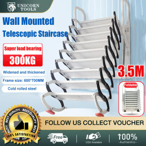 Attic Telescopic Ladder 3.5M Lifting Wall Mounted Retractable Staircase Home Villa Stretch Folding Invisible Ladder