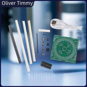 [Oliver Timmy] LQFP64 Soldering Practice Kit Flow Light Circuit Board 5V Type-C Interface DIY Electronic Project Board Kit Beginners Learning