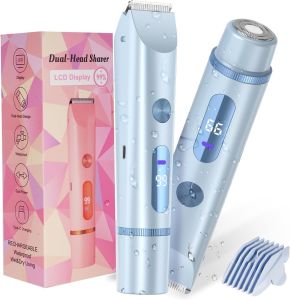 Máy tỉa lông vùng bikini 2 trong 1 công suất cao máy cạo lông điện chống nước máy cạo lông điện dành cho nữ máy tỉa lông vùng kín dùng cho vùng kín mặt nách chân (màu xanh).