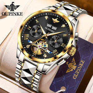 Swiss Brand OUPINKE Watch for Men Automatic Winding Mechanical Tourbillon Luxury Business Sapphire Crystal Luminous Waterproof Watch
