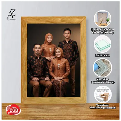Cetak Foto + Bingkai KACA 10R (20X25cm) Murah HASIL JERNIH || Frame Pigura cuci foto aesthetic Gantungan