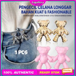 (1 PCS) Kancing Pengait Celana Serbaguna Bahan Jeans Jins Kulot Kekinian Pengecil Pinggang Longgar Kebesaran Kendodoran Pengait Kait Pin Jarum Tusuk Lepas Pasang Karakter Bear Beruang Lucu Aesthetic