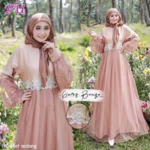 GAMIS PESTA MAXI GAMIS MUSLIM JUMBO BUNGA
