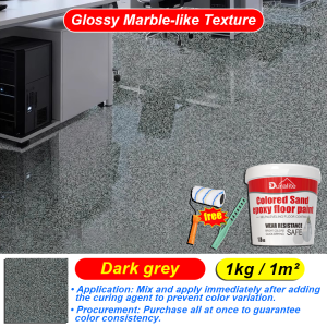 🔥800G With Tools🔥Epoxy Colored Sand Floor Paint Floor Epoxy Resin Flooring Imitation Marble High Gloss Wear-Resistant Rough Cement Floor Tiles Concrete for Household Colored Cement Waterproofing and Anti Slip Resin Colored Sand Floor Paint
