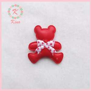 Patch aplikasi bear pita merah polkadot hiasan seserahan hampers souvenir pernikahan murah unik