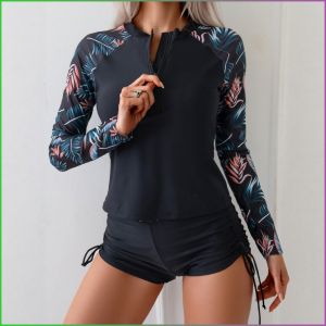 ชุดว่ายน้ำ ชุดเล่นเซิร์ฟ ปกป้องผิวของคุณ สวมใส่สบายและระบายอากาศได้ดี แขนยาว การป้องกันแสงแดด