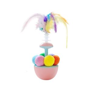 Wobble Cats Entertainment Device Colorful Feathered Attachments Encourage Hunting Instincts Interactive Play Activity