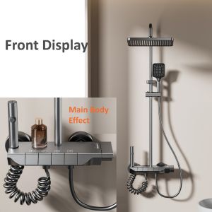 Metal Gray Rain Bathroom Shower Set Shower Faucet Set Shower Taps Showerheads SetFast shipping