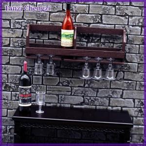 Fanzi บ้านตุ๊กตาของเล่นจำลองชั้นวางไวน์แบบติดผนัง1ชุดชั้นวางถ้วยแขวนขนาดเล็กสำหรับจัดแสดงโมเดลบ้านของเล่นของขวัญสำหรับเด็ก