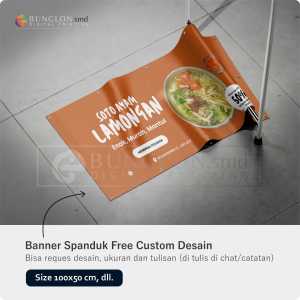 PRINT CETAK SPANDUK BANNER SOTO AYAM WARNA COKELAT CUSTOM DESAIN