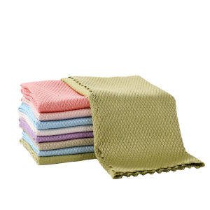 Fish Scale Absorbent Cleaning Cloth Lint free Mirror Cloth Kitchen Towel Wipe Cloth Window Glass Car Floor Rag Dishware