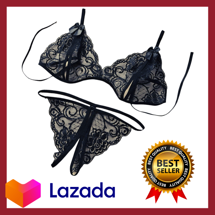 Women Sexy Lingerie Set Hot Lingerie Lace Underwear G-string Bra &  Crotchless Thongs 2 piece panty lace sexy hot Antibacterial Comfortable  Plain Color Breathable Underwear sex nighties seductive string costume  bodysuit victoria