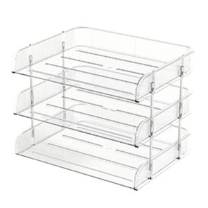 LANCE 2/3 Tier Clear  Organizer Space Saving Durable A4 File Storage Tray Desk Organizer Sturdy File Paper Holder Office Supplies